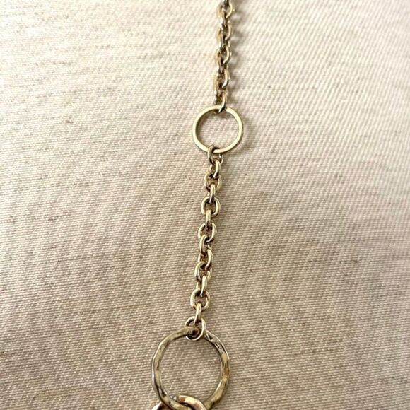 Long silver tone necklace with circles - Picture 6 of 8